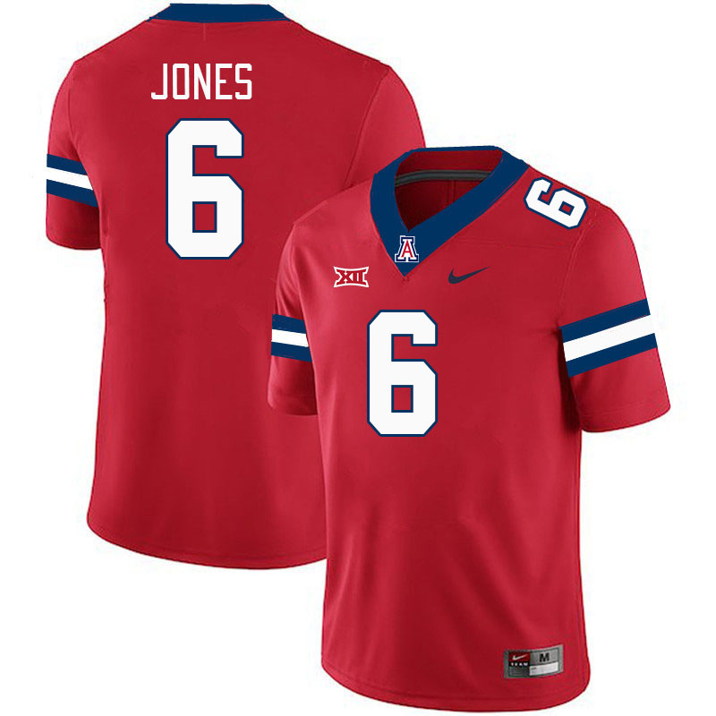 Men #6 AJ Jones Arizona Wildcats Big 12 Conference College Football Jerseys Stitched-Red